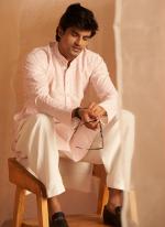 Viscose Pink Eid Wear Chikankari Embroidery Readymade Kurta Pajama